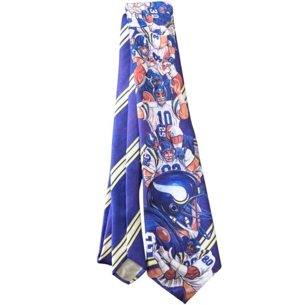 Vintage Ralph Marlin‎ Minnesota Vikings Football Team NFL Necktie Men